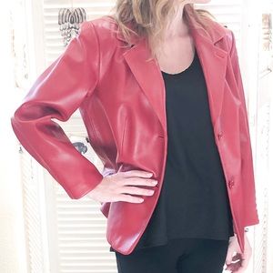 NWOT Preston & York Red  Authentic Leather Jacket